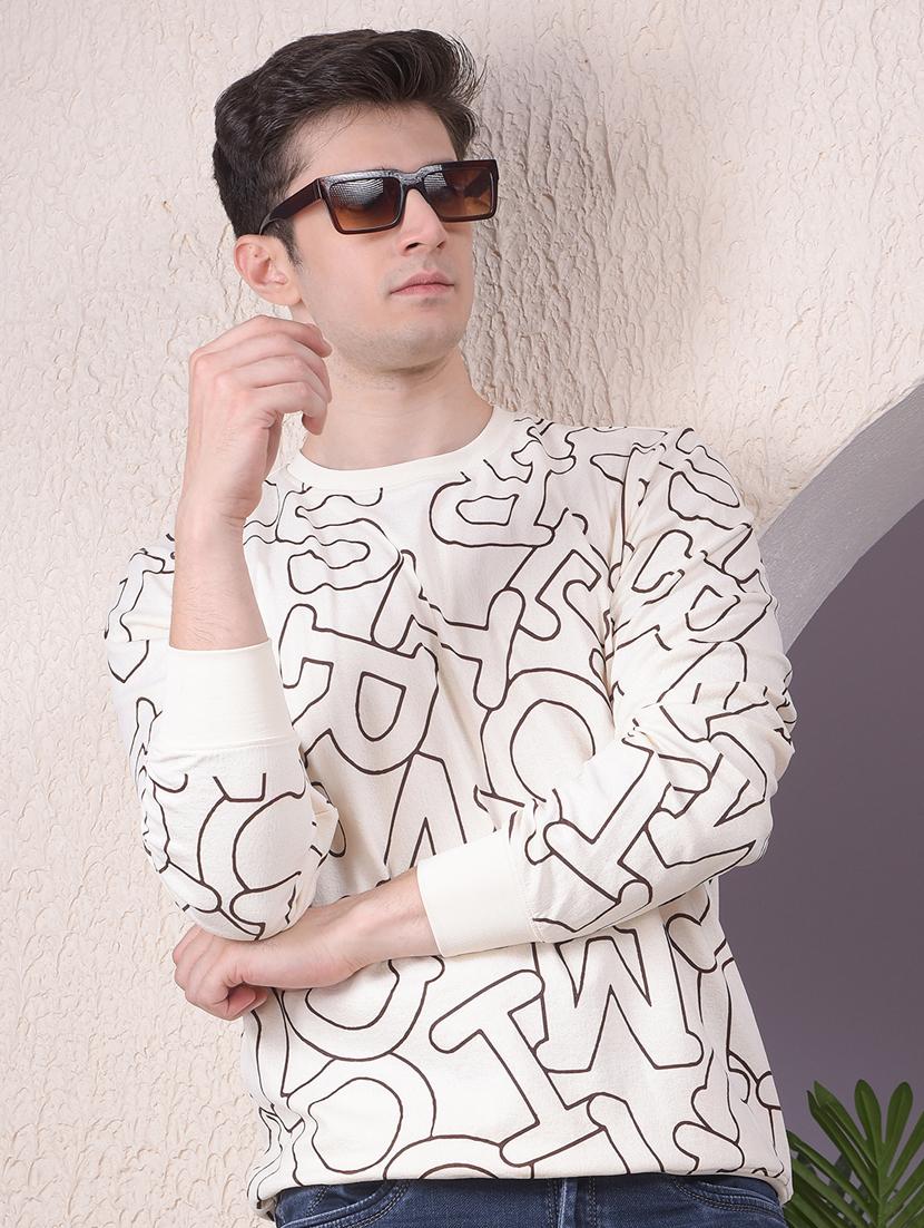 men printed long sleeve regular fit sweatshirt - 22030638 - Zoom Image - 0