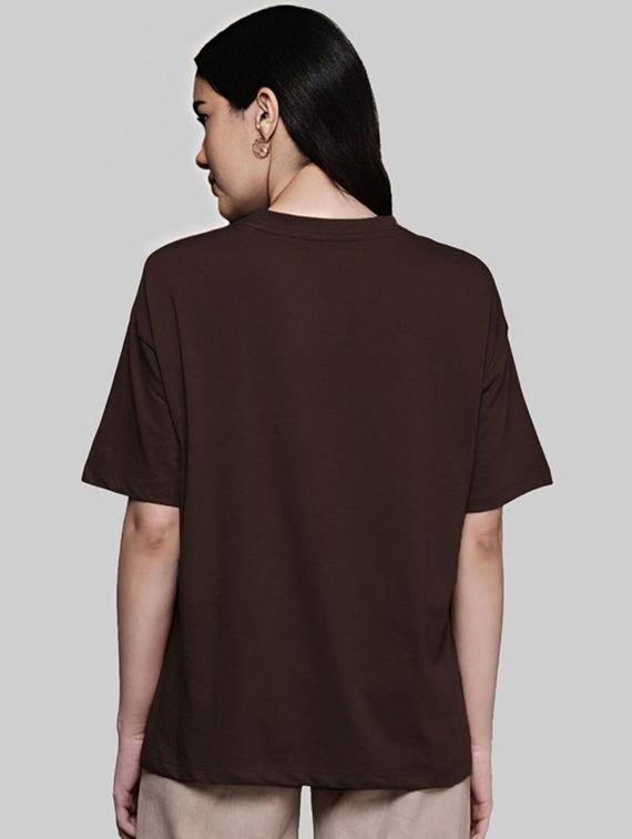 women solid short sleeve oversized t-shirt - 22030656 - Standard Image - 3