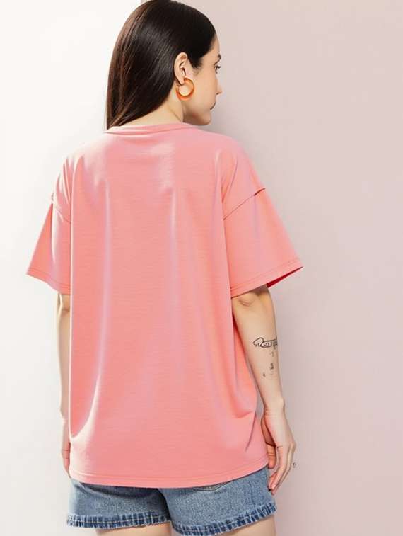women printed short sleeve oversized t-shirt - 22030660 - Standard Image - 3