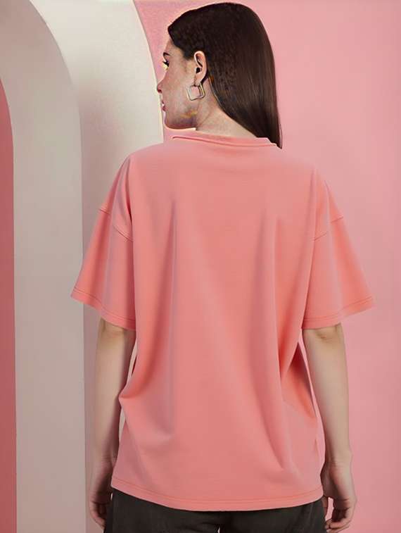 women printed short sleeve oversized t-shirt - 22030663 - Standard Image - 3