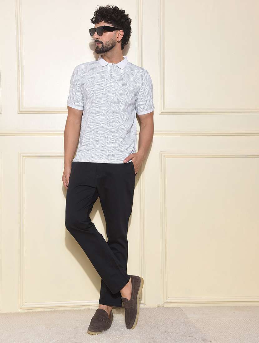 men printed short sleeve regular fit polo t-shirt - 22030724 -  Standard Image - 3