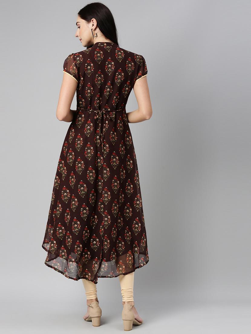 women printed short sleeve flared kurta - 22030763 - Standard Image - 3