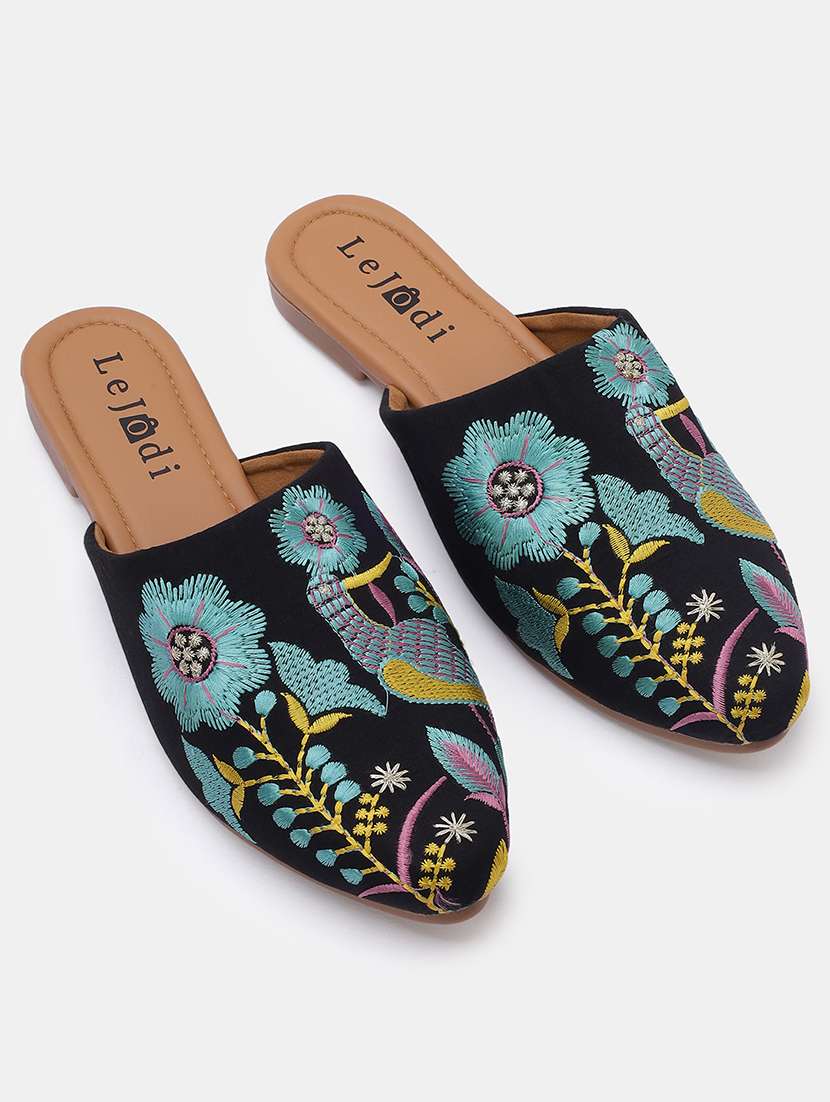 women embroidered slip on mojari - 22030783 - Standard Image - 3
