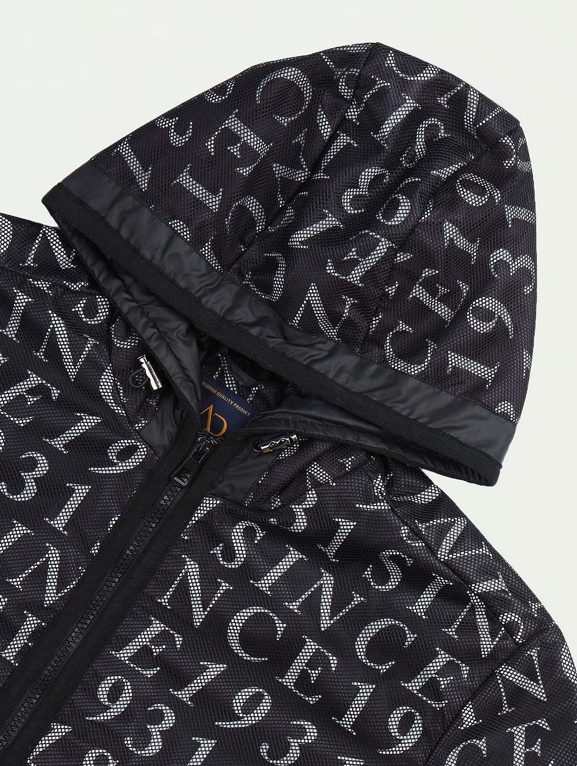 men typographic long sleeve hooded jacket - 22030814 -  Standard Image - 5