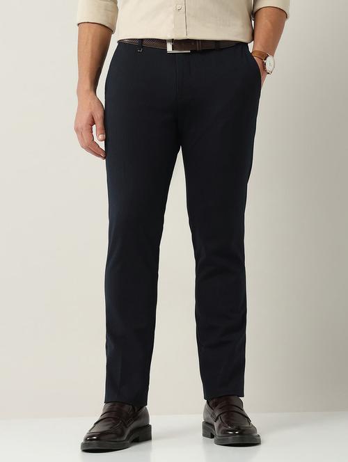 men solid mid rise flat front formal trouser - 22030815 - Standard Image - 0