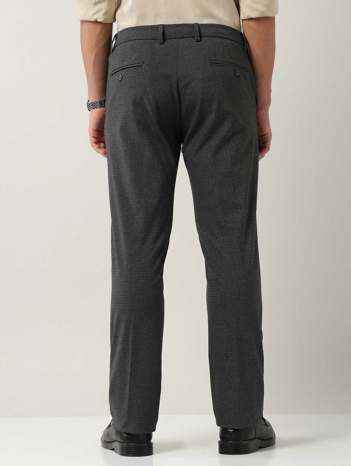 men solid mid rise flat front formal trouser - 22030816 - Standard Image - 3