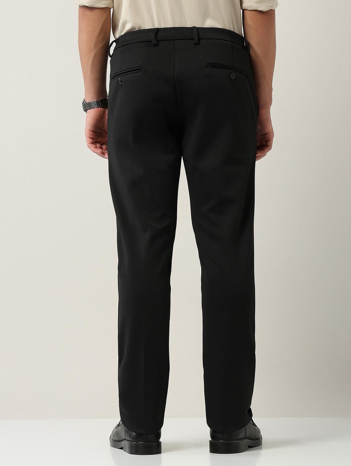 men solid mid rise flat front formal trouser - 22030817 - Standard Image - 3
