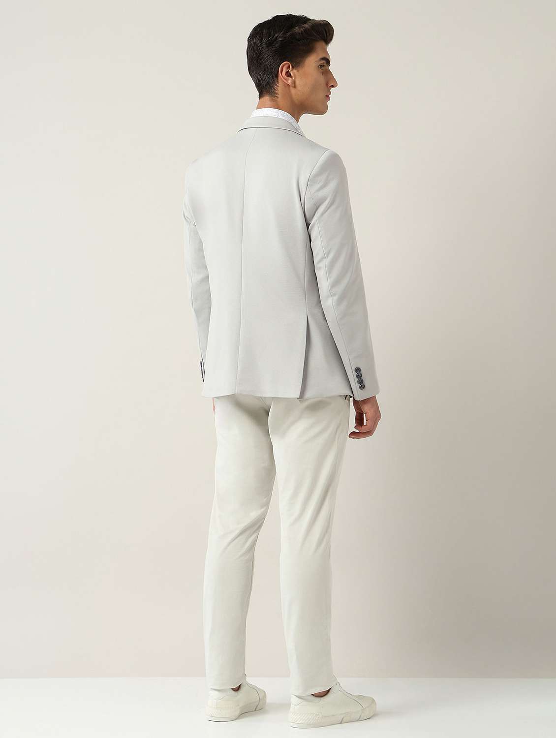 men solid long sleeve single breasted casual blazer - 22030852 -  Standard Image - 3