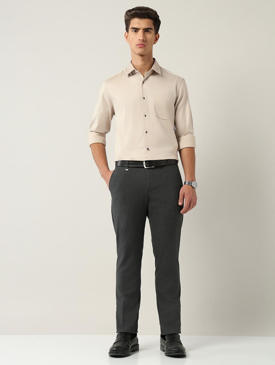 men solid long sleeve slim fit formal shirt - 22030855 - Standard Image - 3