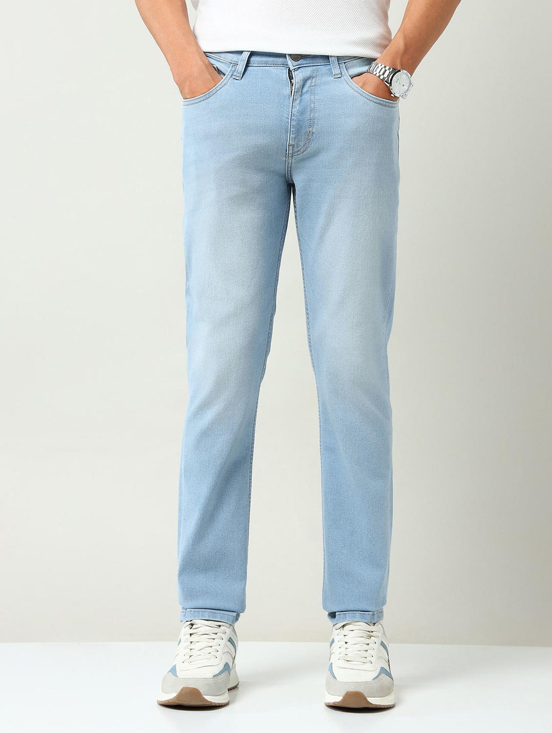 men washed mid rise full length slim fit jeans - 22030890 - Standard Image - 3