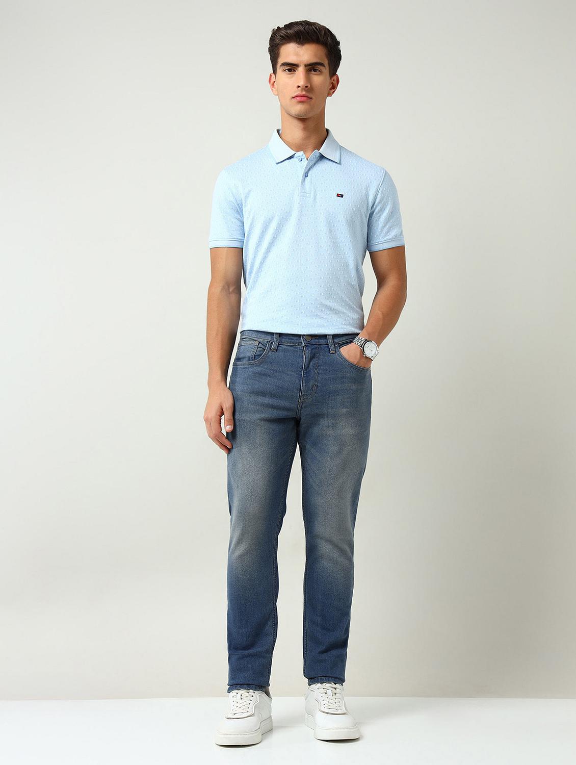 men washed mid rise full length slim fit jeans - 22030891 - Standard Image - 3