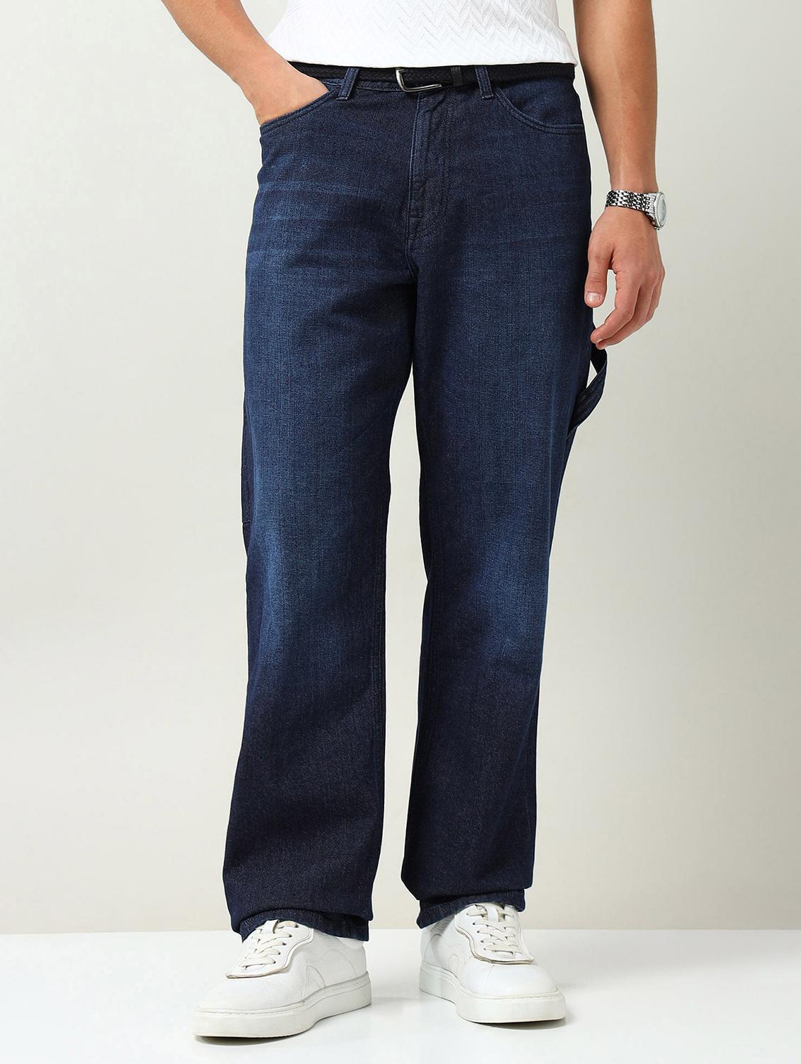 men washed mid rise full length relaxed fit jeans - 22030892 -  Zoom Image - 0