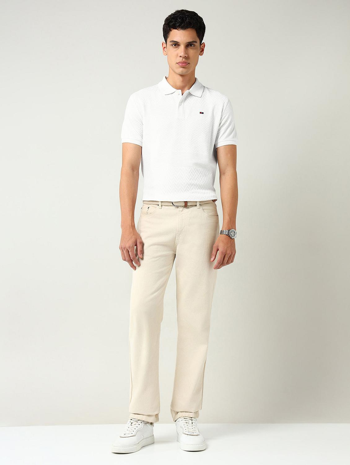 men self design short sleeve slim fit polo t-shirt - 22030893 - Standard Image - 3