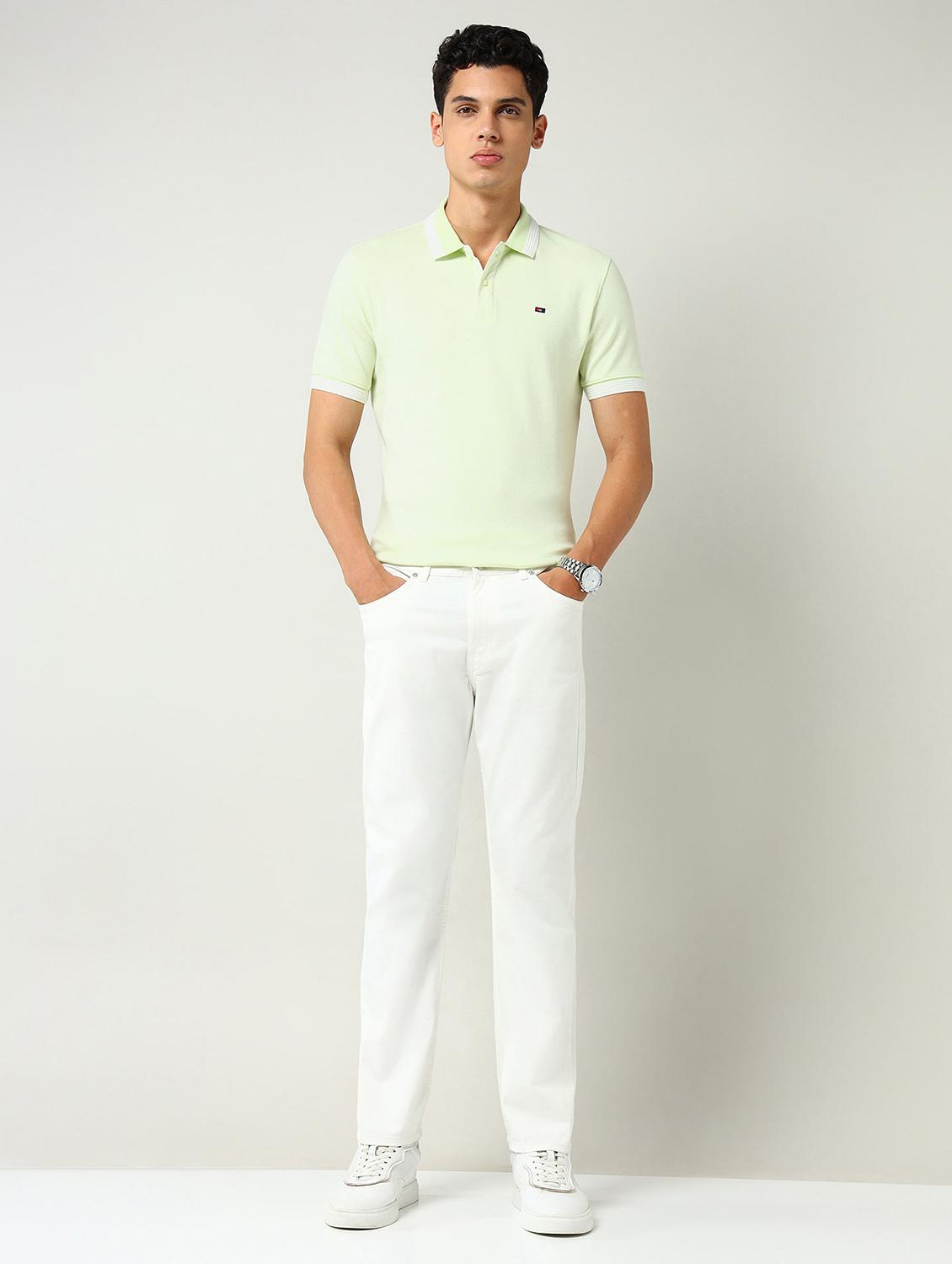 men chevron short sleeve slim fit polo t-shirt - 22030897 - Standard Image - 3