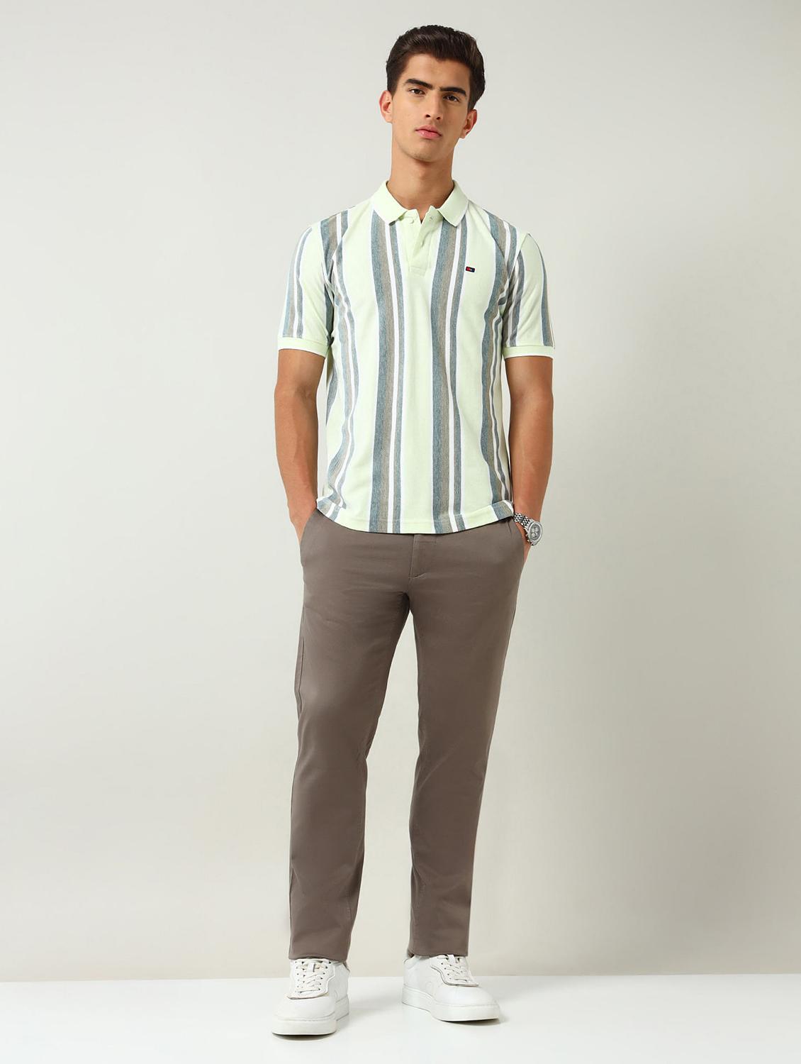 men striped short sleeve slim fit polo t-shirt - 22030902 - Standard Image - 3