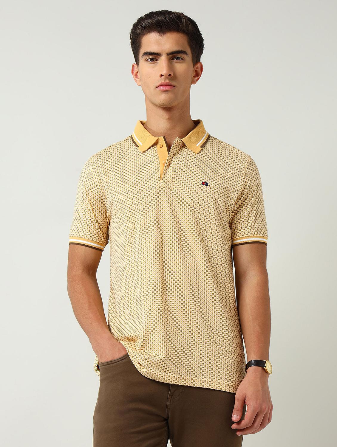 men printed short sleeve slim fit polo t-shirt - 22030904 -  Zoom Image - 0
