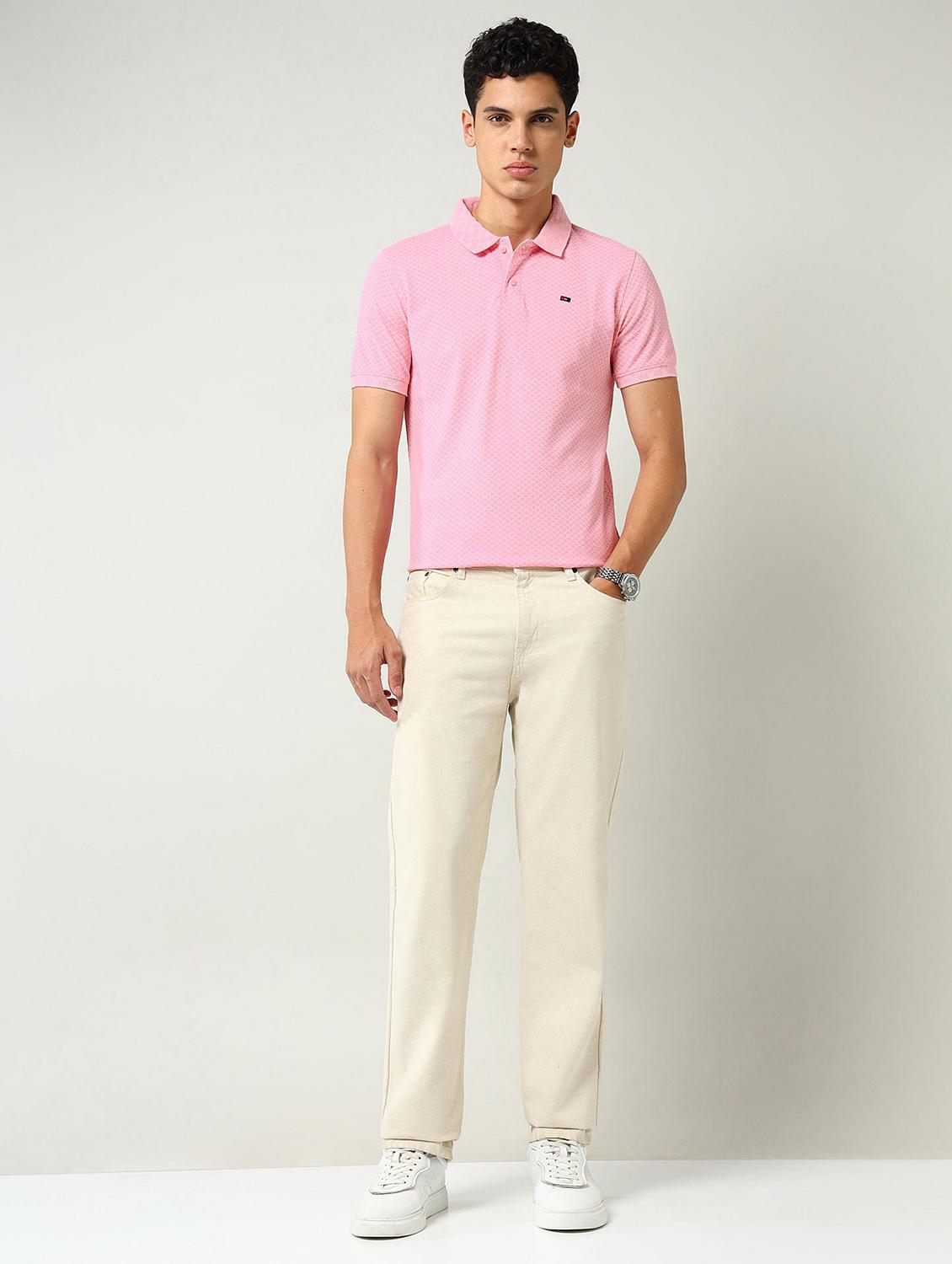 men printed short sleeve slim fit polo t-shirt - 22030907 - Standard Image - 3