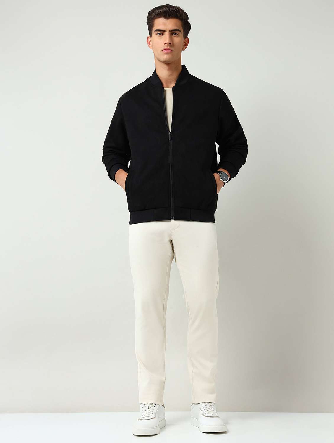 men solid long sleeve casual jacket - 22030915 -  Standard Image - 3