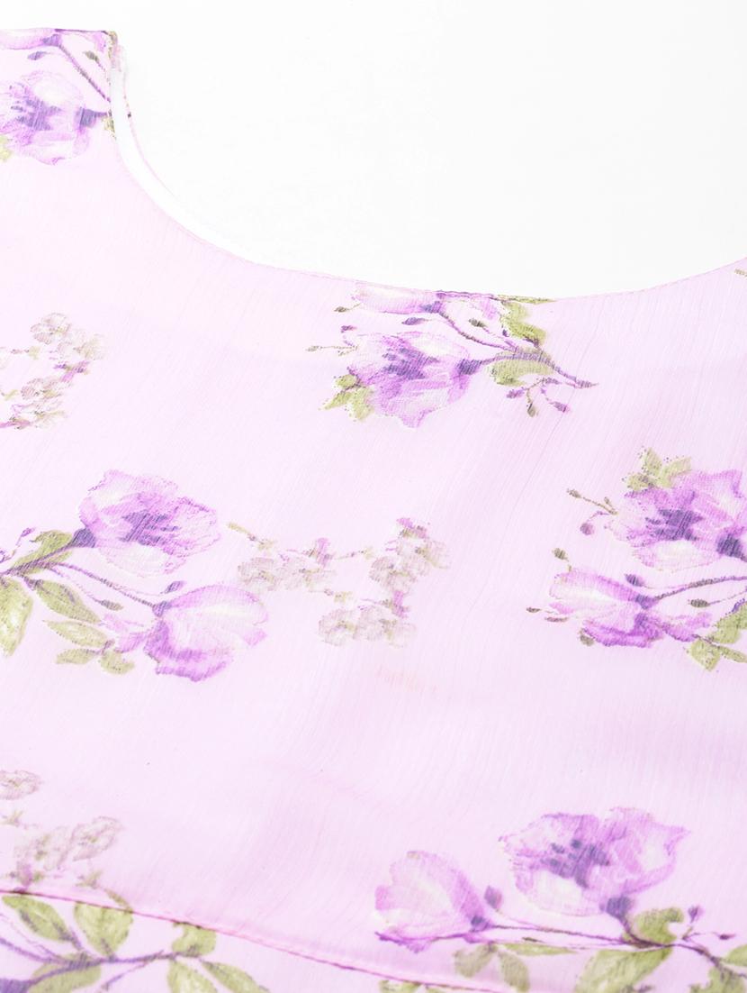 women floral print puff sleeve a-line dress - 22030920 - Standard Image - 5