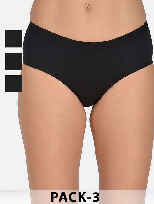 women pack of 3 solid mid rise hipsters - 22030938 - Standard Image - 0