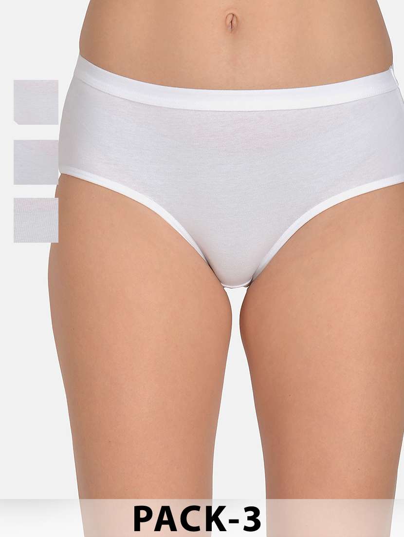 women pack of 3 solid mid rise hipsters
