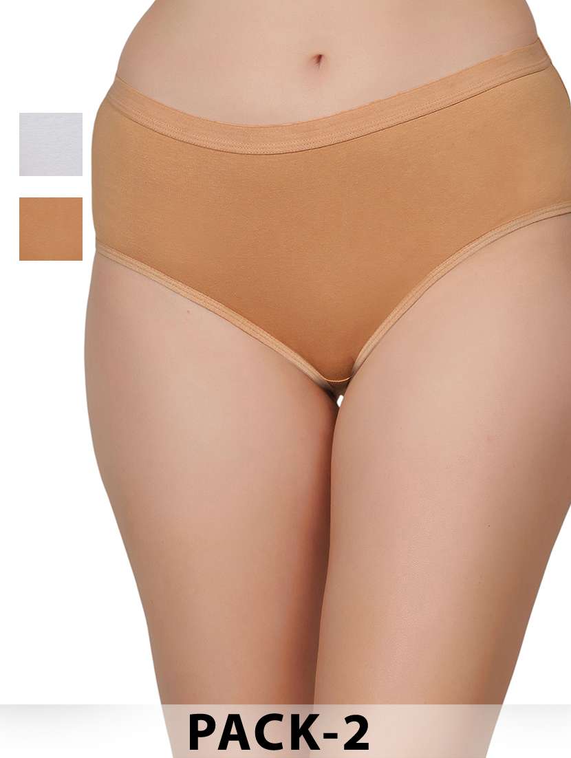 women pack of 2 solid mid rise hipsters - 22030940 - Zoom Image - 0