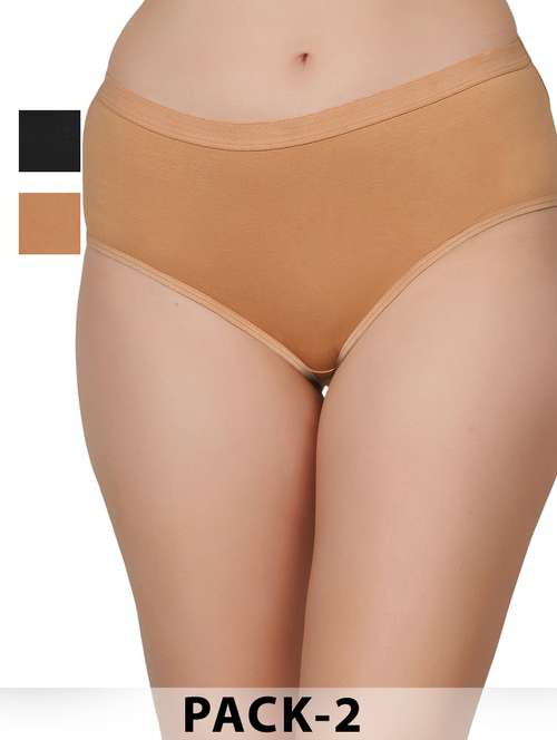women pack of 2 solid mid rise hipsters - 22030941 - Standard Image - 0