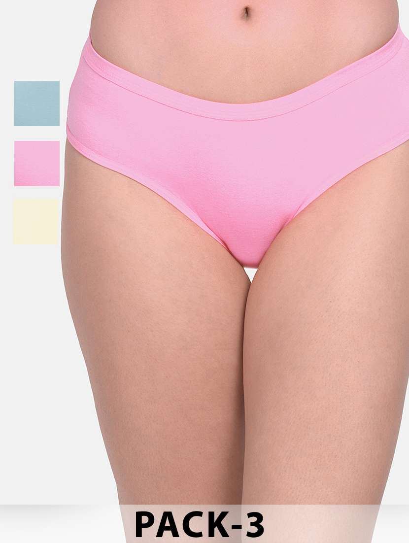 women pack of 3 solid mid rise hipsters - 22030943 - Zoom Image - 0
