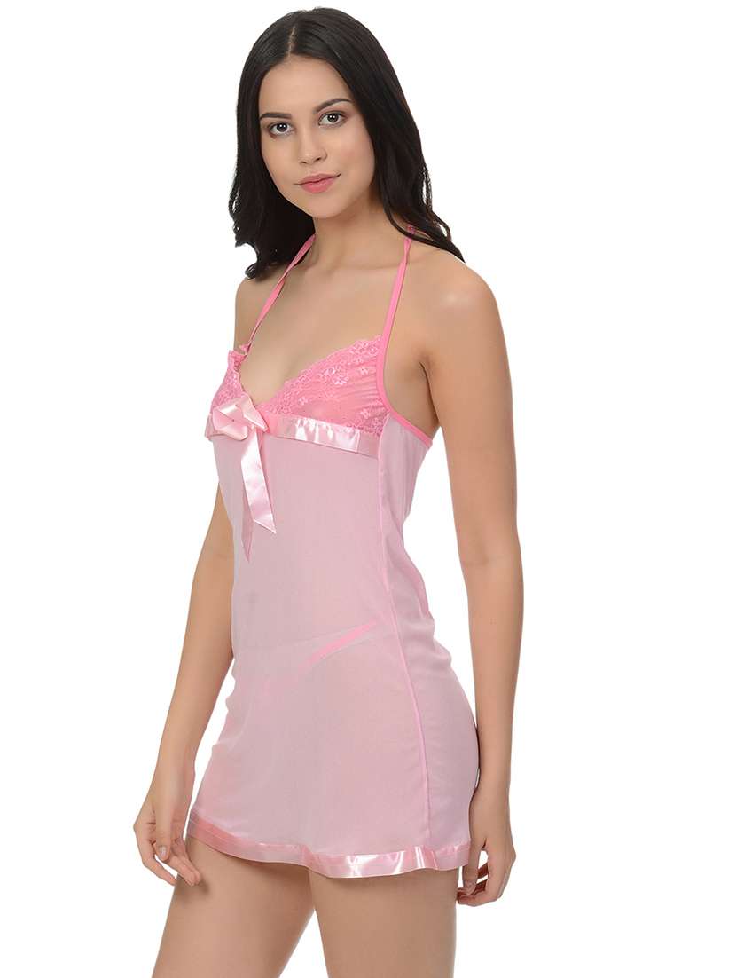 women pack of 2 solid shoulder strap lace babydoll - 22030948 - Standard Image - 5