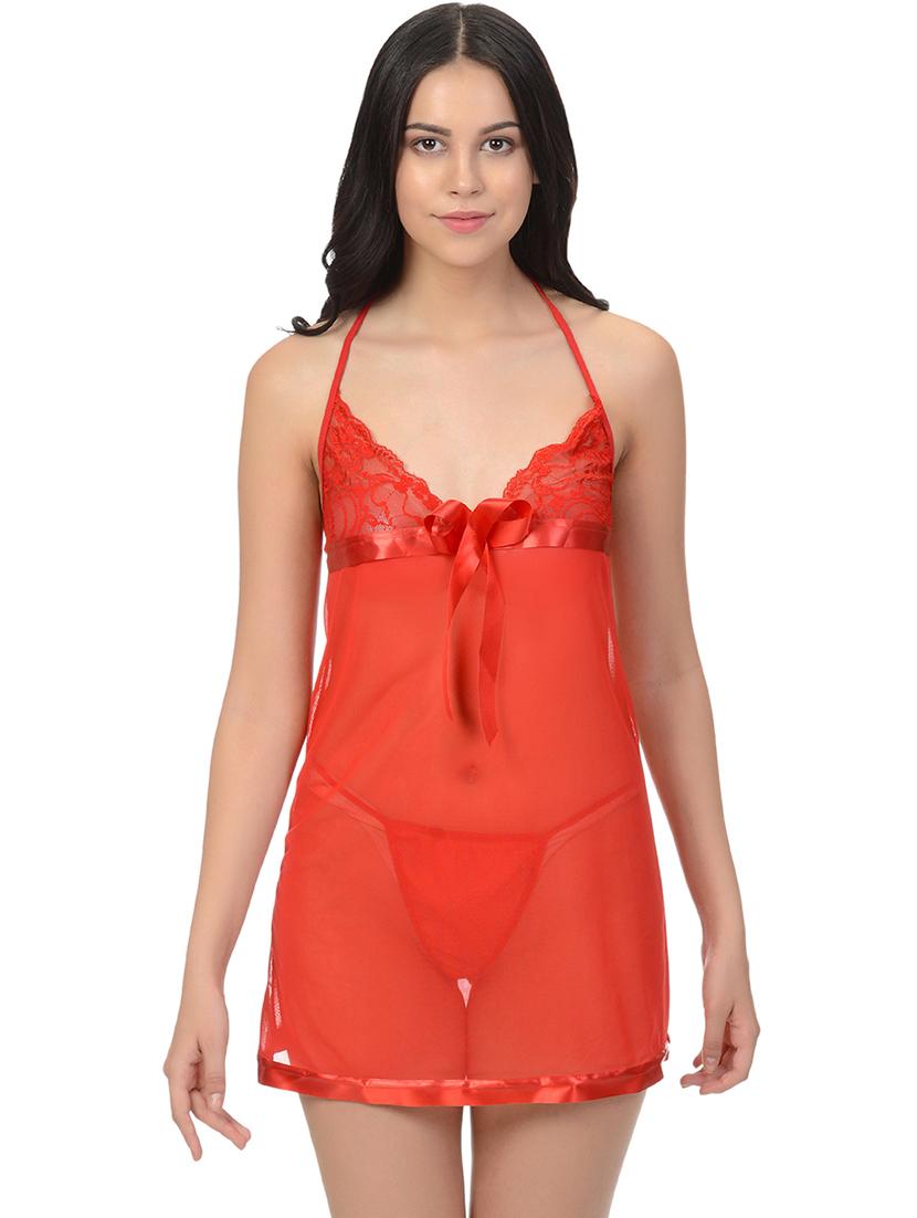 women pack of 3 halter neck lace babydoll - 22030950 - Standard Image - 5