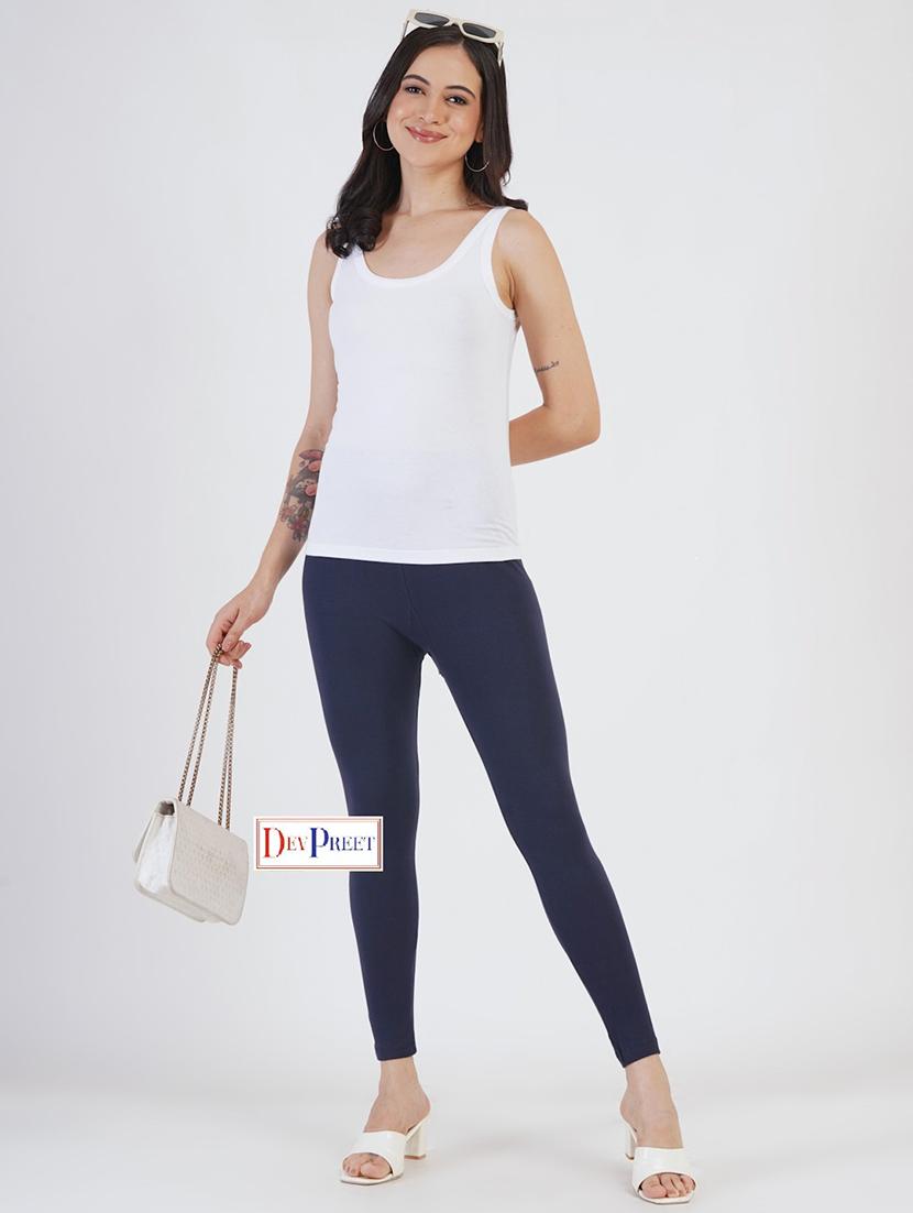 women solid mid rise ankle length legging - 22030984 - Standard Image - 3