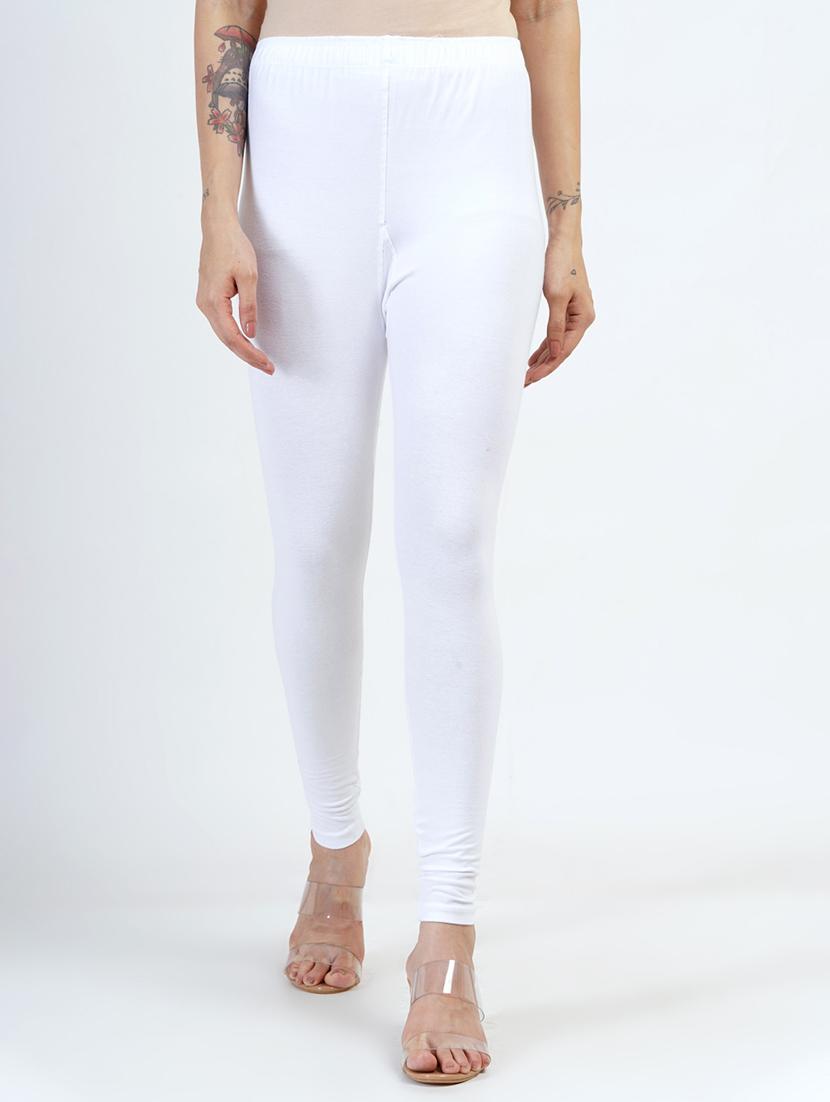 women solid mid rise ankle length legging