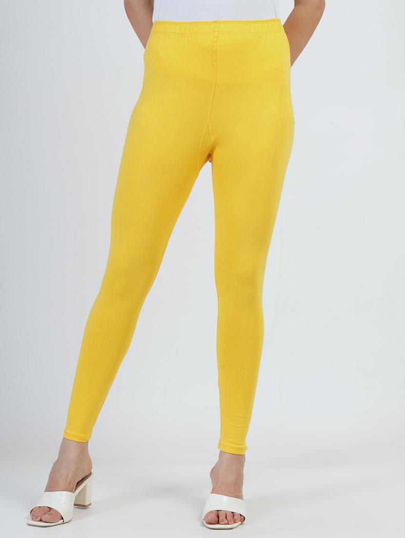 women solid mid rise ankle length legging