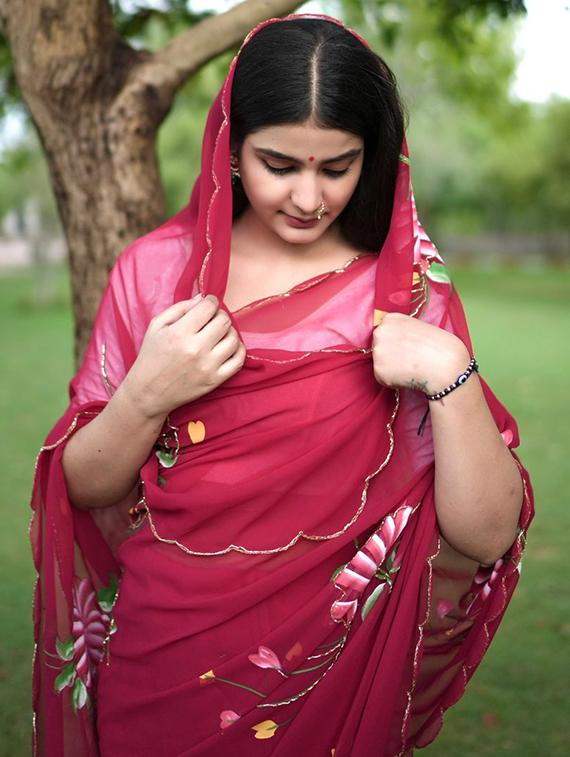 women floral printed saree with blouse - 22031013 - Standard Image - 3
