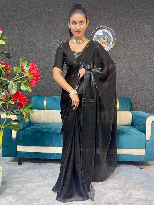 women solid plain saree with blouse - 22031051 -  Standard Image - 0