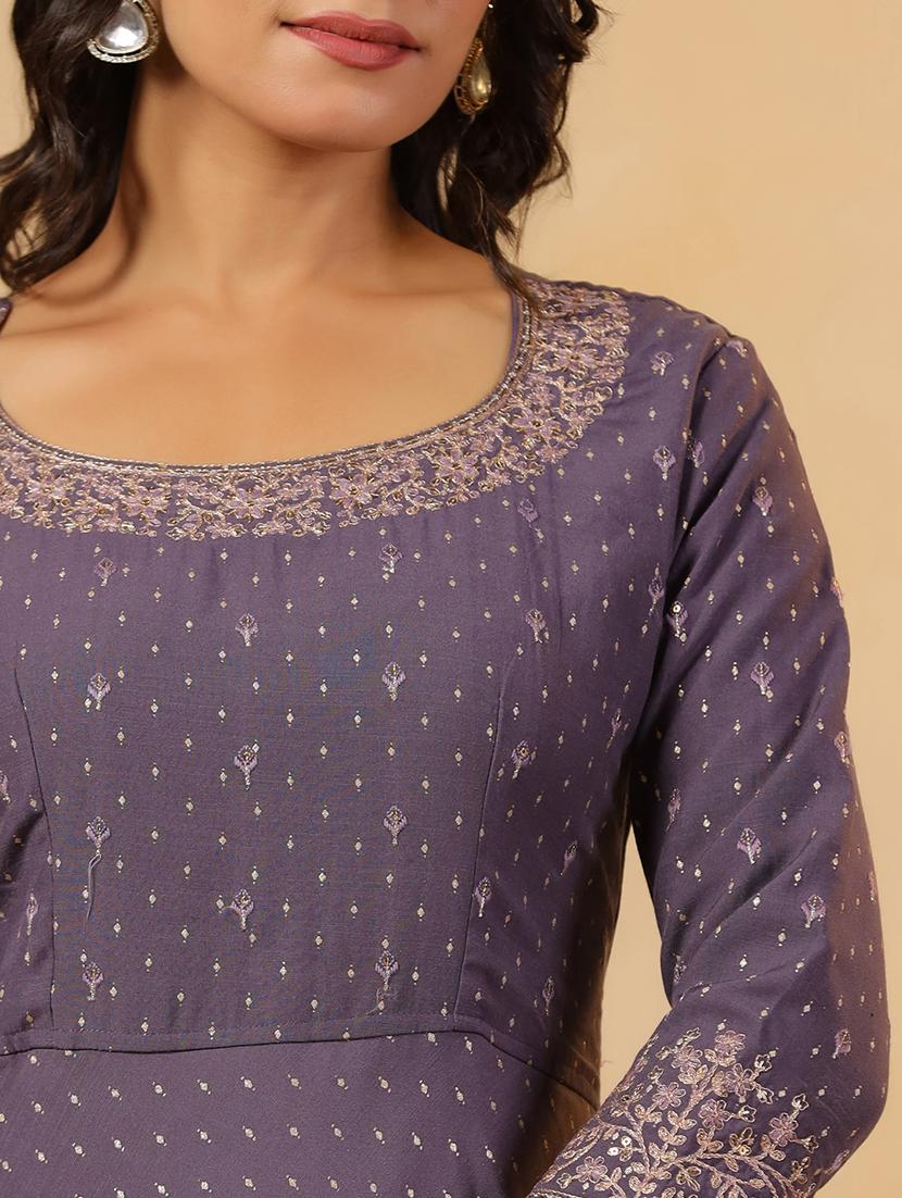 women printed three quarter sleeve anarkali kurta - 22031054 - Standard Image - 5