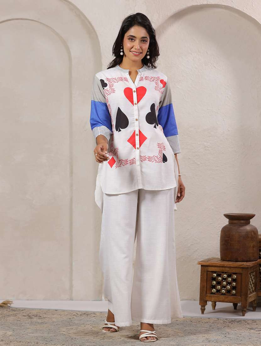 women printed shirt and palazzo co-ord set - 22031055 -  Standard Image - 3