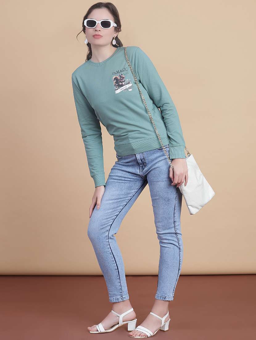 women front & back print long sleeve sweatshirt - 22031122 -  Standard Image - 5