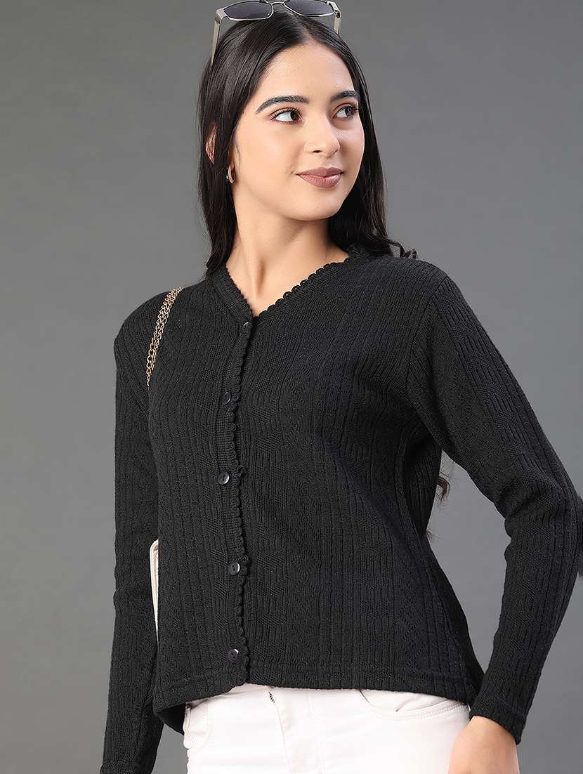 women self designed long sleeve cardigan - 22031146 -  Zoom Image - 0