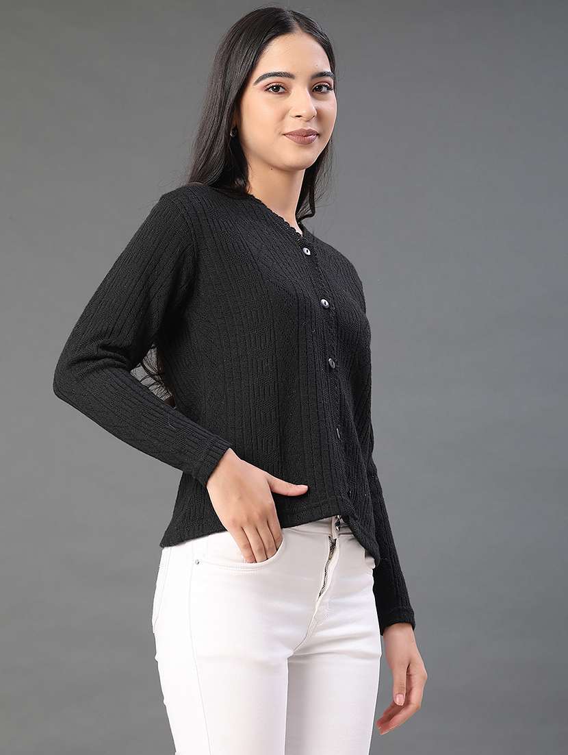 women self designed long sleeve cardigan - 22031146 -  Standard Image - 3