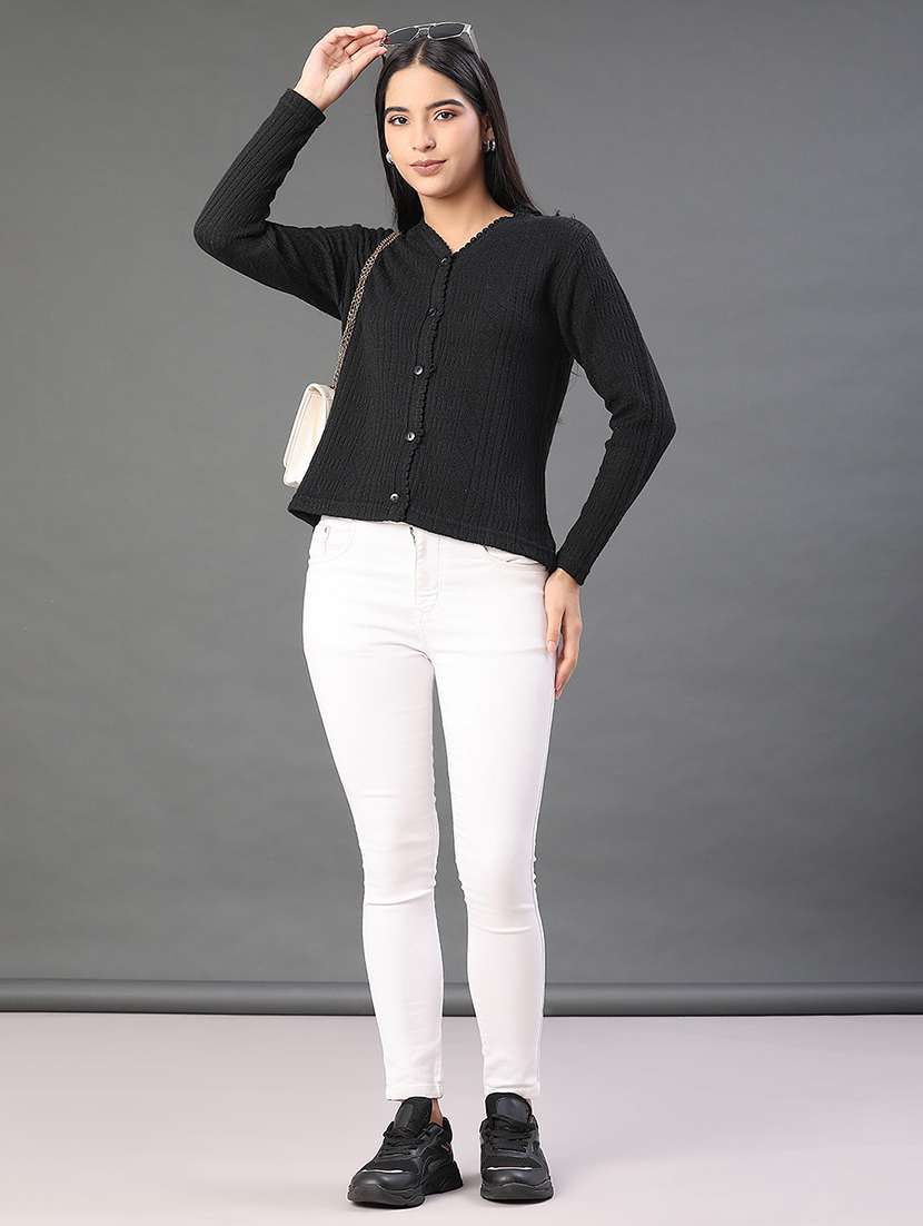 women self designed long sleeve cardigan - 22031146 -  Standard Image - 5