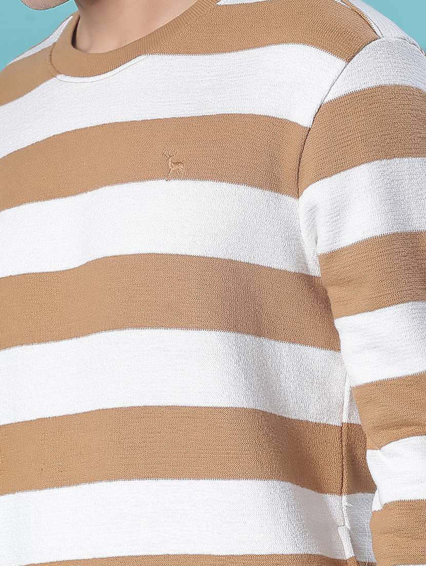 men striped long sleeve regular fit pullover - 22031147 -  Standard Image - 3