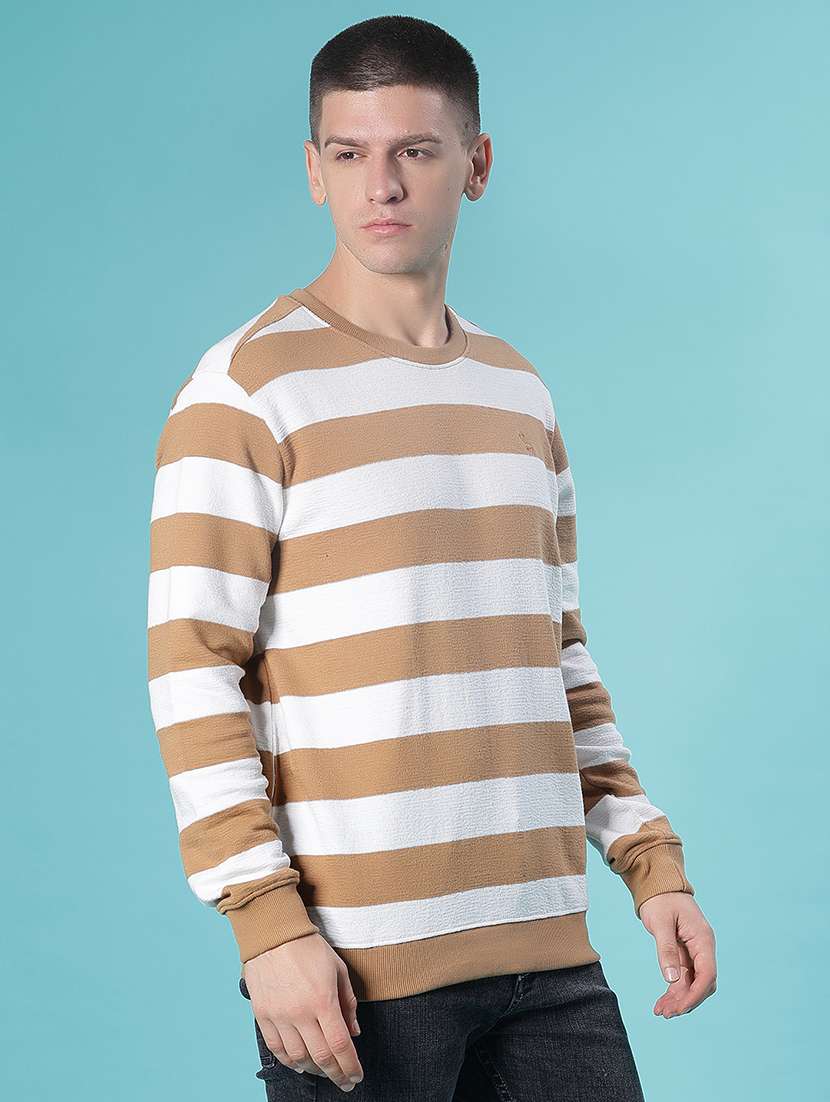 men striped long sleeve regular fit pullover - 22031147 -  Standard Image - 5