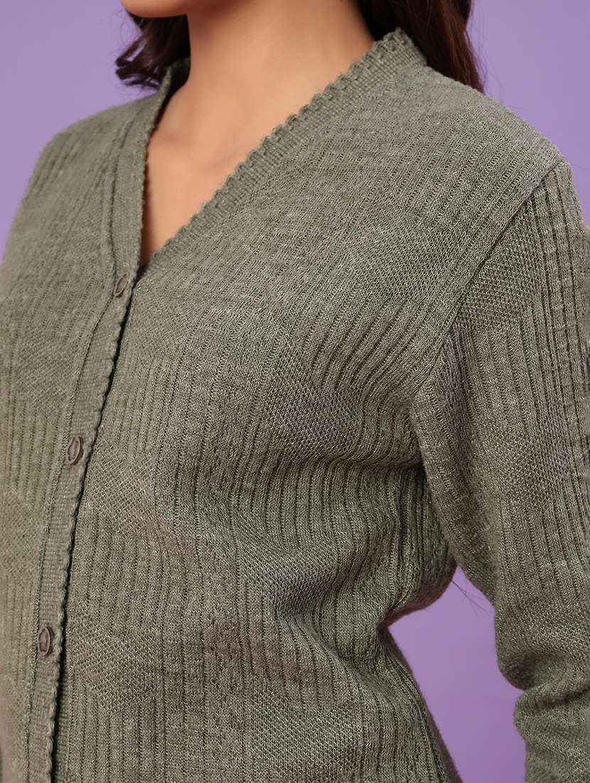 women self design long sleeve cardigan - 22031159 -  Standard Image - 5