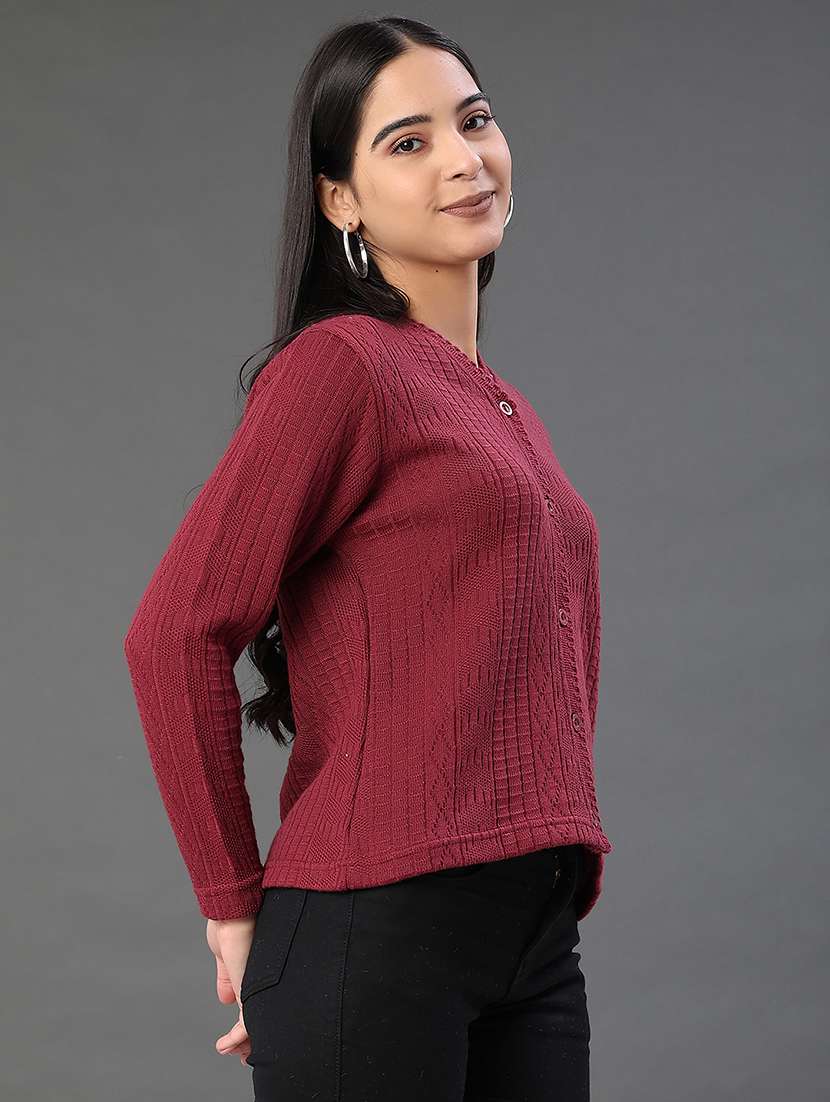 women self designed long sleeve cardigan - 22031160 -  Standard Image - 3