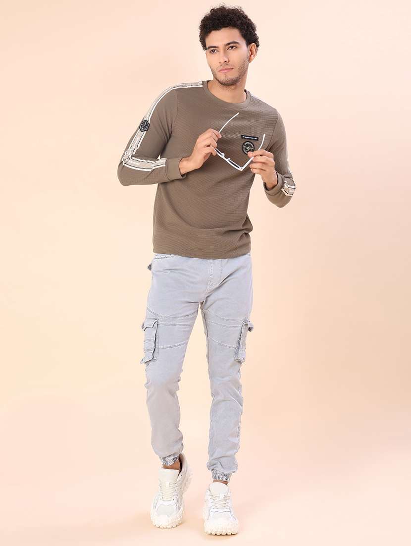 men self design long sleeve regular fit t-shirt - 22031229 -  Standard Image - 3