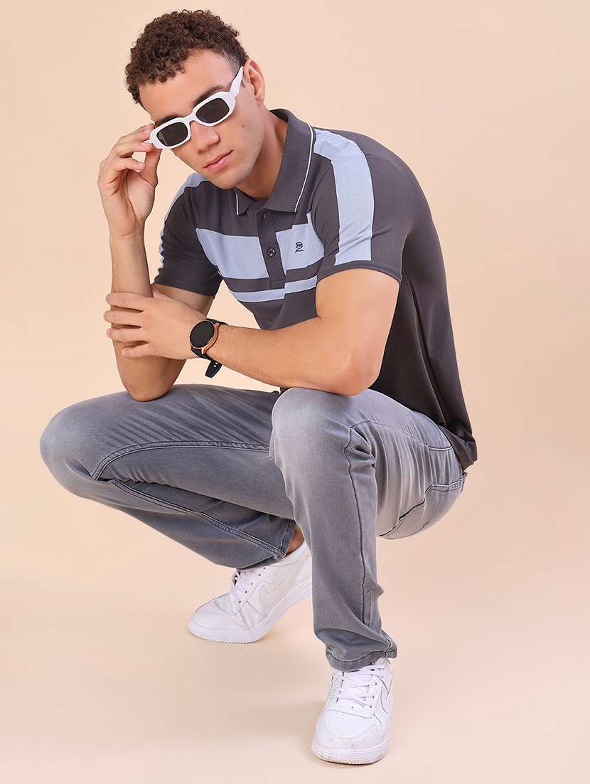 men color block short sleeve regular fit polo t-shirt - 22031431 -  Standard Image - 3