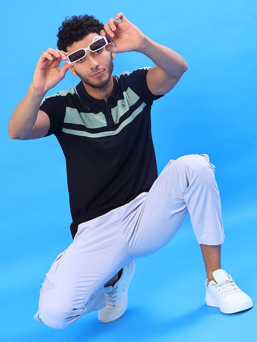 men color block short sleeve regular fit polo t-shirt - 22031432 -  Standard Image - 3