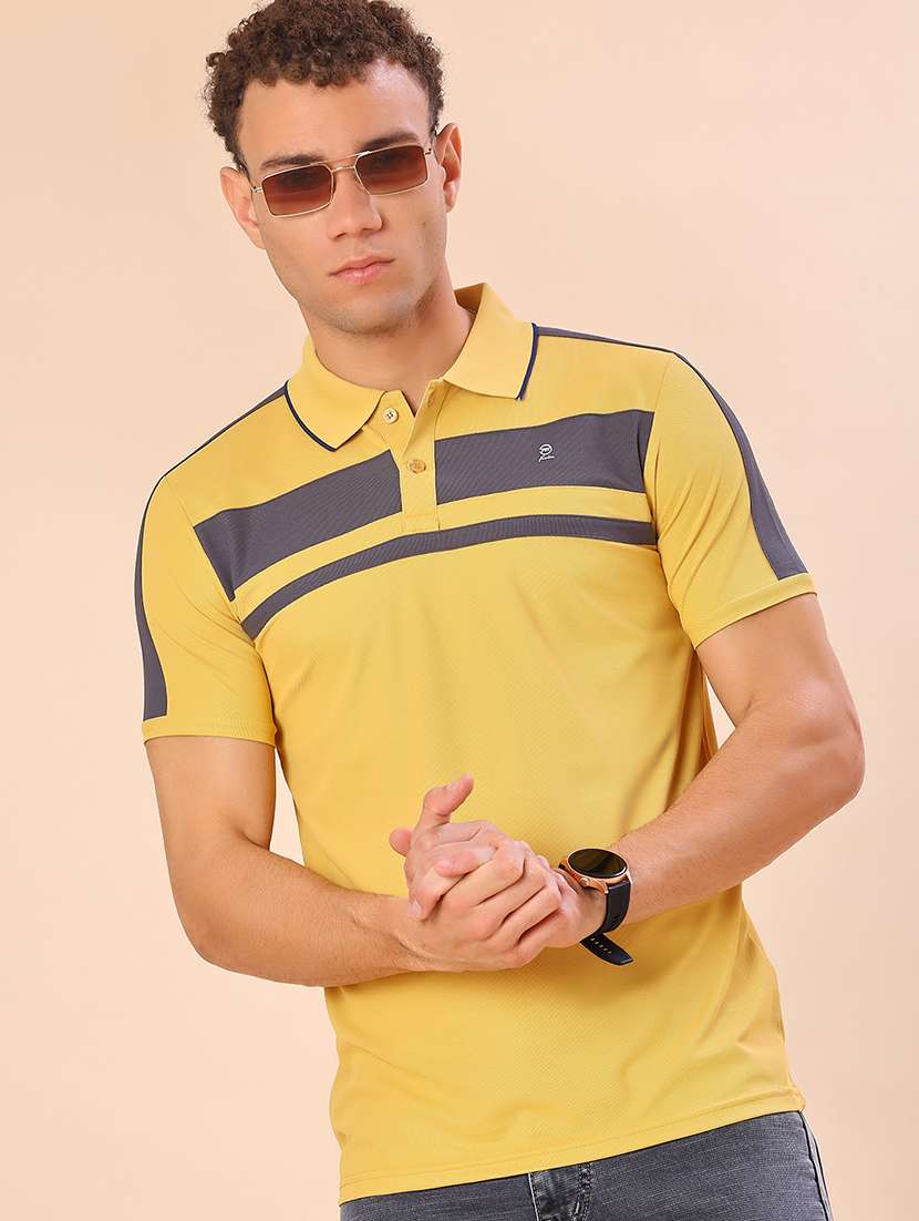 men color block short sleeve regular fit polo t-shirt