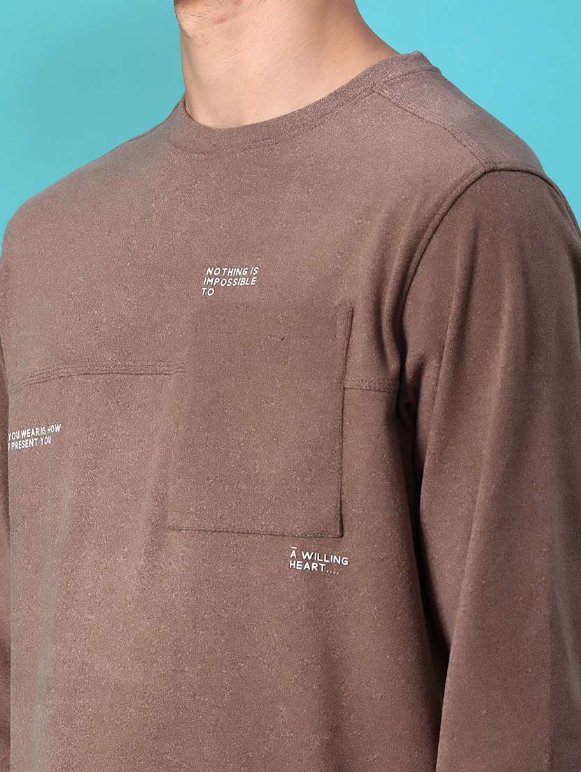 men typographic long sleeve regular fit t-shirt - 22031456 -  Standard Image - 3